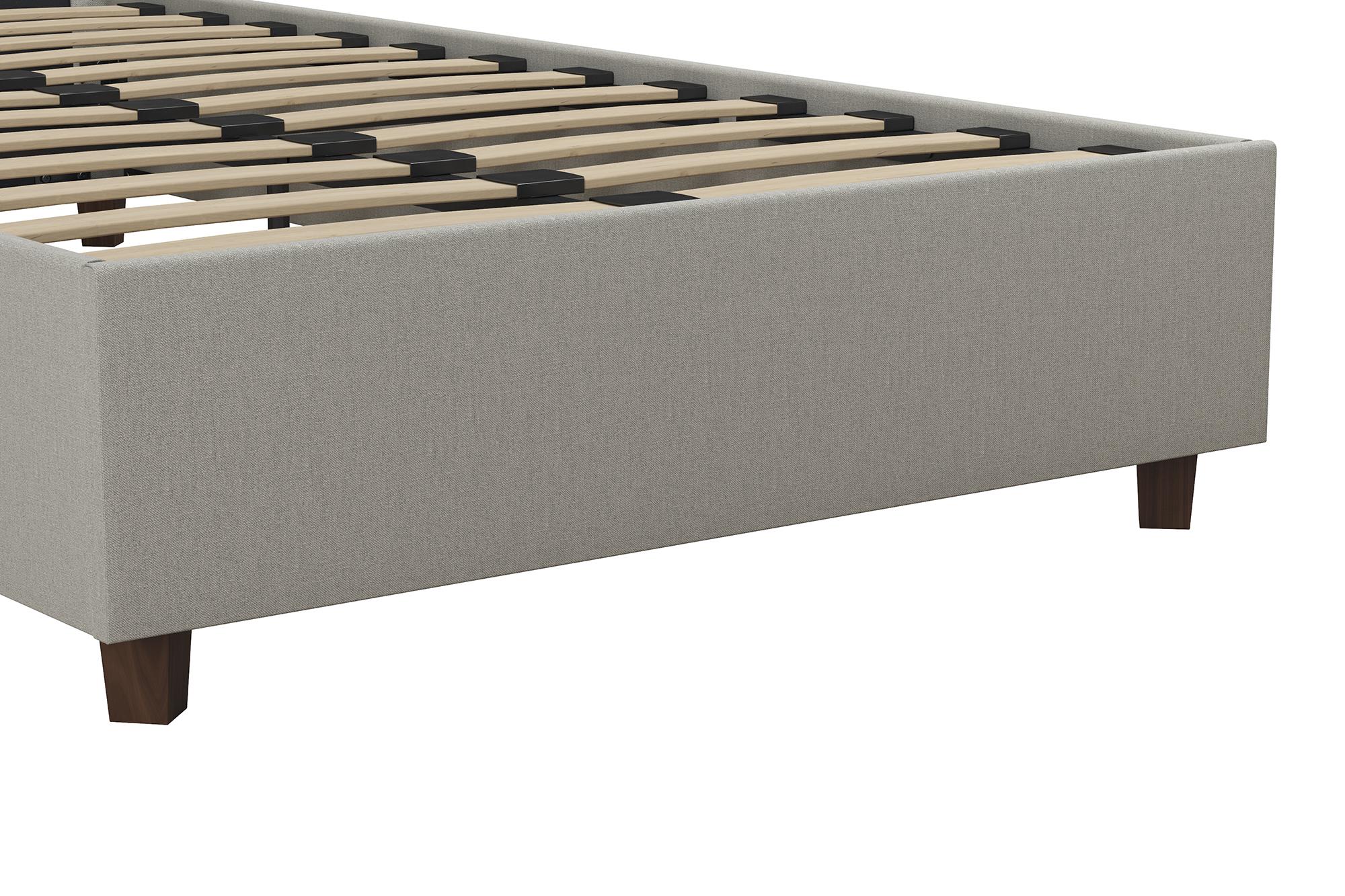 Novogratz Brittany Upholstered Bed, Twin, Gray Linen