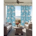 thumbnail image 6 of Tropical Plants Blackout Curtains for Bedroom Living Room Darkening Curtains 54 Inch Long Summer Modern Abstract Camels Sky Blue Short Curtain for Small Window Treatment Grommet Drapes 52"x54"x2, 6 of 9