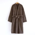 thumbnail image 2 of Men's Flannel Belted Kimono Robe Set for Autumn Winter Cozy Homewear with and Thick Cardigan Style Robe, 2 of 7