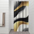 thumbnail image 2 of Black White Marble Gold Wave Pattern Shower Curtain 36"x72" ,Bathroom Decorative Shower Curtains Set with 12 Hooks,Modern Waterproof Washable Shower Curtain, 2 of 6