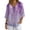 Lavender, variant on Lavender Print Womens Button Down Shirts Linen-Like 3/4 Sleeve Shirts Casual Tops V Neck Blouses