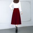 thumbnail image 4 of ketyyh-chn99 Skirts Girls Plaid Skirt Womens Winter Vintage High Elastic Waist A Line Pleated Wool Midi Skirt Lady Skirt, 4 of 5