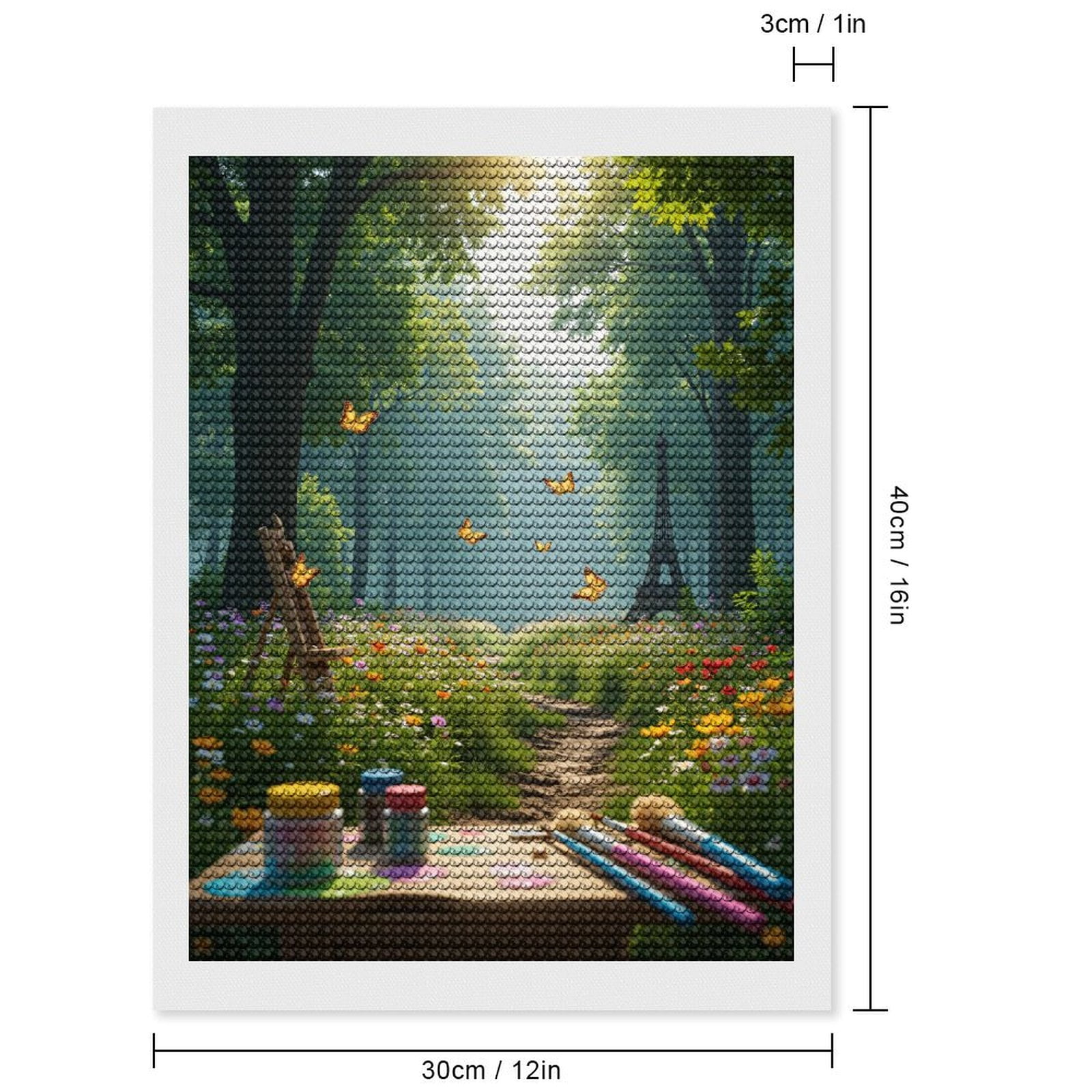 Diamond Art Kits for Adults - Canvas Butterflies Forest Path 5d Diamond Painting for Adults, Diamond Art for Adults Beginners, Frameless Diamond Painting Kits for Adults for Home Wall Decor