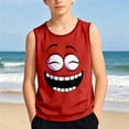 thumbnail image 2 of Girls Boys Tank Tops Quick Dry Graphic Athletic Basketball Undershirts Kids Red Sleeveless Shirts for Summer Beach Blouse 13-14 Years, 2 of 5
