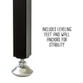 thumbnail image 5 of Honey-Can-Do 3-Shelf Steel Storage Shelves with Hanging Bar, Hooks, and Light, Black, Holds up to 75 lb per Shelf, 5 of 7