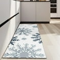 thumbnail image 4 of Blue Christmas Snowflake Pattern Kitchen Rug Mat,Kitchen Runner Rugs Non Skid Washable,Decorative Kitchen Floor Mats for Kitchen,Sink,Laundry,17"X47", 4 of 5