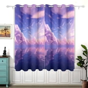 Purple Starry Sky Blackout Curtain Panels 63x55in Drapes Privacy Assured for Living room Bedroom Bathroom 2 panels set