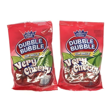 Dubble Bubble Very Cherry Gum Balls 4 Oz Bag (2 Pack - 8 Ounces Total)