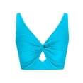 thumbnail image 4 of Yindaity Women's Twist Front Bikini Top V Neck Push Up Padded Swimsuit Top Bathing Suits(Sky Blue,S), 4 of 4