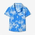 thumbnail image 3 of LNMQLPDBS Boys Hawaiian Shirt Tropical Botanical Print Short Sleeve T Shirts Toddler Button Down Lapel Shirt Summer Trendy Loose Casual Tops for Kids A 4 Years, 3 of 5