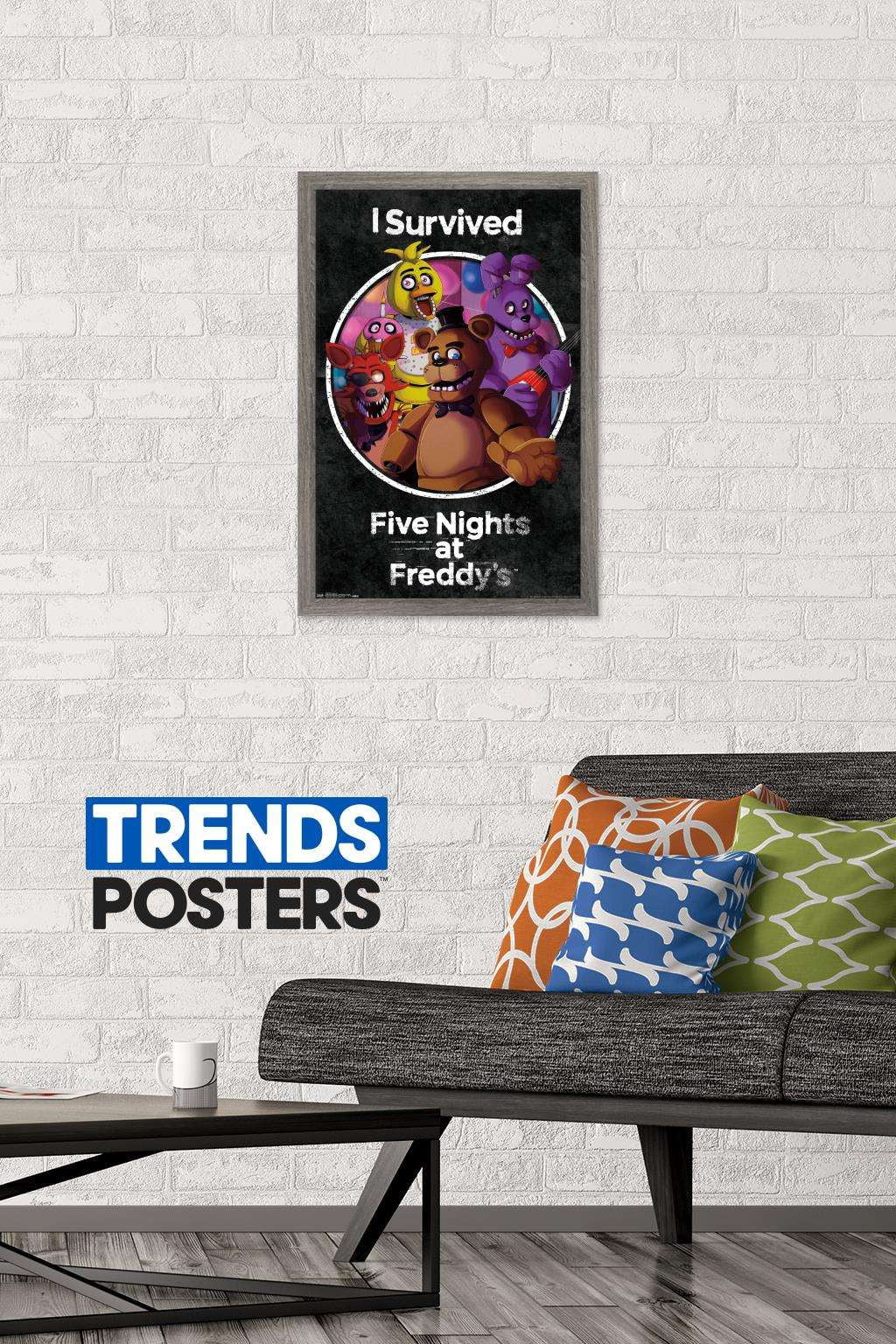 Five Nights at Freddy's - SurVived Wall Poster, 14.725" x 22.375", Framed