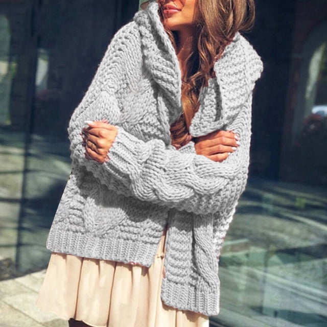 LOVZFMLL Cardigan pour Femmes Mode Femmes Chandail à Manches Longues Cardigan Décontracté en Tricot