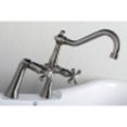 thumbnail image 4 of Kingston Brass KS3238AX Restoration 7-Inch Center Deck Mount Clawfoot Tub Faucet, Brushed Nickel, 4 of 5