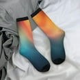 thumbnail image 5 of KLL yellow orange and teal Print Cool Socks Men's Women's Crew Socks Funny Crazy Novelty Stockings, 5 of 6
