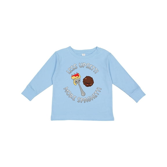 Inktastic Less Upsetti More Spaghetti Boys or Girls Long Sleeve Toddler T-Shirt