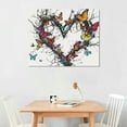 thumbnail image 2 of Nawypu  Butterfly Canvas Print Wall Art: Bedroom Wall Decor Heart Shaped Branches Surrounded Butterflies Love Themed Picture for Teen Girls, 2 of 6