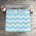thumbnail image 2 of Ambesonne Antique Quilted Coverlet 3 Pcs, Sealife Aqua Zig Zag, King Size, Pale Blue Pale Blue, 2 of 2