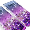 thumbnail image 4 of Compatible for Samsung Galaxy Note 9 Case, with [Temper Glass Screen Protector] SOGA Diamond Glitter Liquid Quicksand Cover Cute Girl Women Phone Case [Clear/Purple], 4 of 5