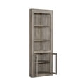 thumbnail image 2 of Home Source Stone Grey Bar Cabinet Bookshelf with Glass Doors, 2 of 6
