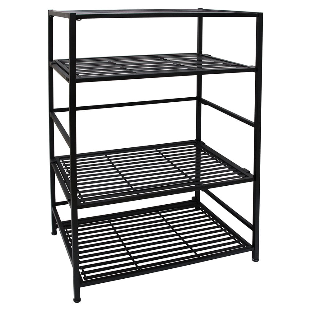 FlipShelf Heavy Duty Folding Metal ShelfNo AssemblyBookcaseStyle (4