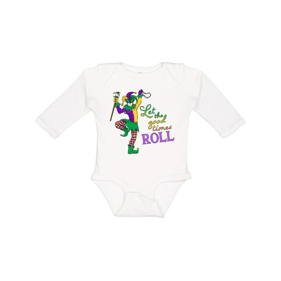 Inktastic Let the Good Times Roll mardi gras jester Boys or Girls Long Sleeve Baby Bodysuit