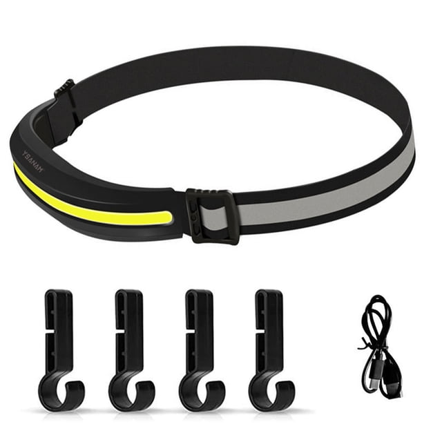 Lampe Frontale avec Crochets Phare Rechargeable IPX4 - Sécurité Résistante Head pour Sports Camping Cyclisme Pêche