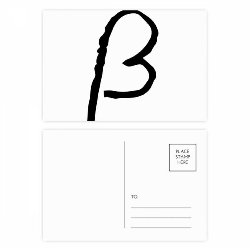 greek alphabet beta black postcard set birthday mailing thanks greeting card