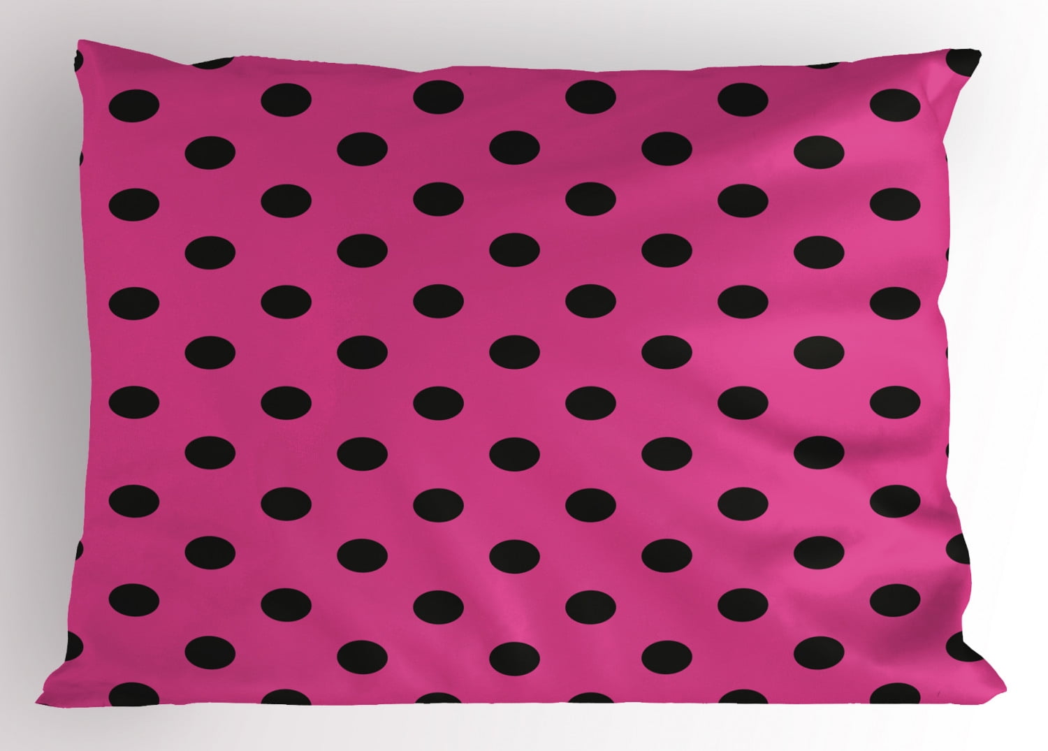 Hot Pink Pillow Sham Pop Art Inspired Design Retro Pattern of Black