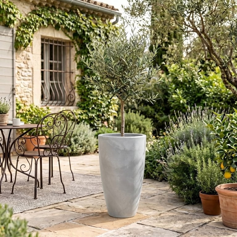 Ecobo 27.6 inches Eco-Friendly Round Pot Planter Vicenza Indoor/Outdoor  use, Durable, Versatile & Lightweight, Designed by Brazilian Artisans,  Contemporary All-Weather Design Grey - Walmart.com