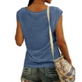 thumbnail image 5 of Cap Sleeve Casual Loose Fit Basic Shirts Tank Tops, 5 of 6