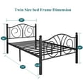 thumbnail image 6 of VECELO Metal Bed Frame, Mattress Foundation with Victorian Headboard and Footboard, Heavy Duty/Easy Set Up, Twin Size, Black, 6 of 7