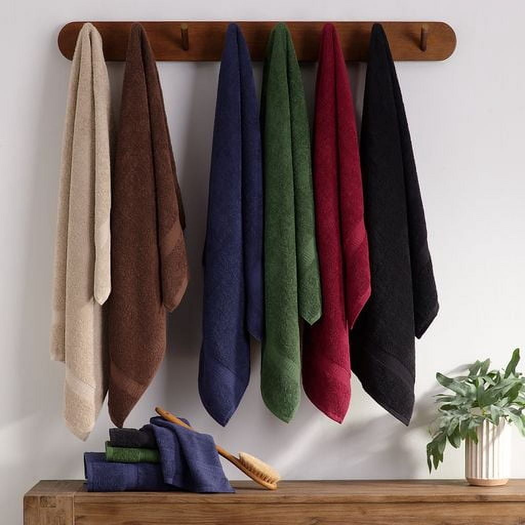 Arkwright True Color Bath Towels (6-Pack), 25x52 in., Ring Spun Cotton, Navy