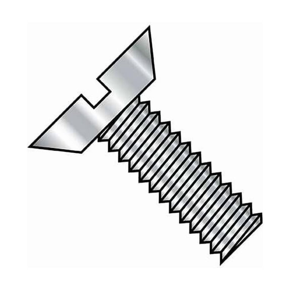 #2-56 x 3/8 in Slotted Flat Machine Screw, Plain Stainless Steel, 5000 PK