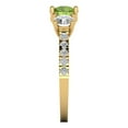 thumbnail image 3 of 1.97 ct Round Cut Natural Peridot Three-Stone Engagement Ring for Women in 18K Yellow Gold, 3 of 5