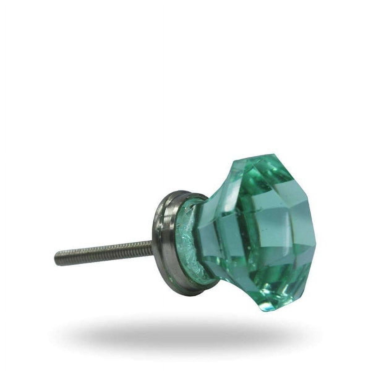Set of Six Glass Kember Green Cabinet Knobs by Trinca-Ferro