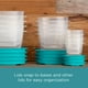thumbnail image 2 of Recipientes Rubbermaid para almacenamiento de alimentos, 38 piezas, transparentes/azules, 2 of 6