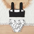 thumbnail image 5 of Fesfesfes Girls Summer Swimsuits Casual Cute Floral Print Double Ruffle Sling Swimwear Beach Swimsuits Split Two-Piece Bikini Sets, 5 of 8