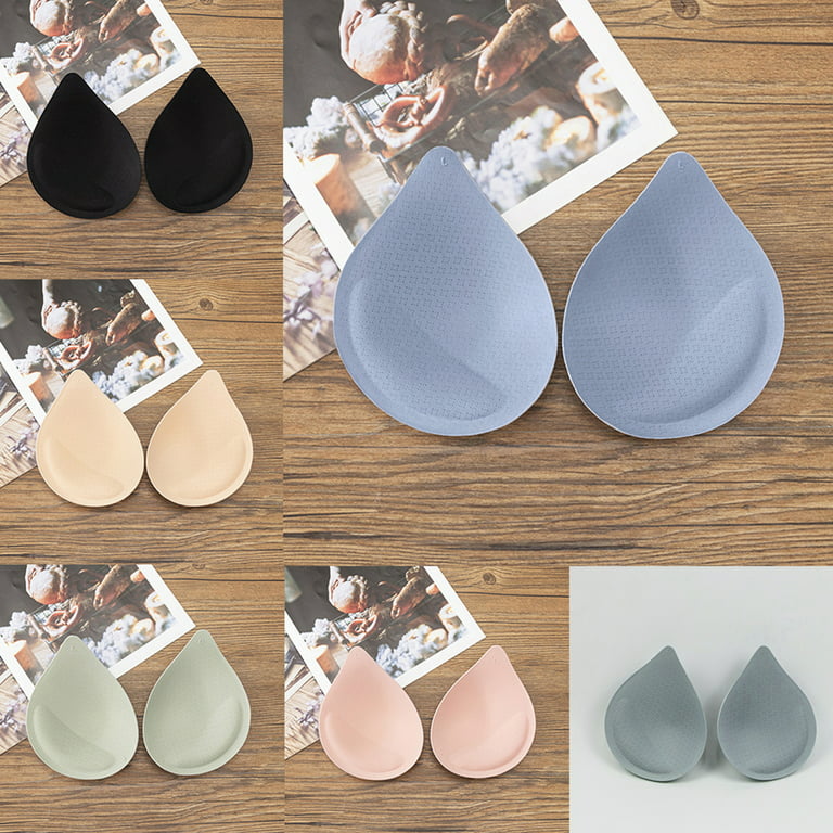 TINYSOME 1 Pairs Women Latex Bra Pads Water Drop Shape Removable Breathable  Push Up Cups Inserts Bre-- Cushion Swimsuit Bikini Padding Enhancers 