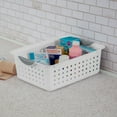 thumbnail image 4 of Sterilite Medium Ultra Plastic Storage Organizer Basket, White, (12 Pack), 4 of 9