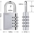 thumbnail image 3 of Woeilo 2 Pack Combination Lock 4 Digit Outdoor Waterproof Locker Number Lock 1.25 Inch Combination Gate Locks, Padlock for Gym Sports Locker, Hasp Cabinet, Fence, Toolbox Lock (Black), 3 of 4