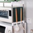 thumbnail image 4 of HLONK Expandable Microwave Rack  Stainless Steel Kitchen Storage  Countertop Microwave Shelf  Space-Saving Kitchen Rack, 4 of 7