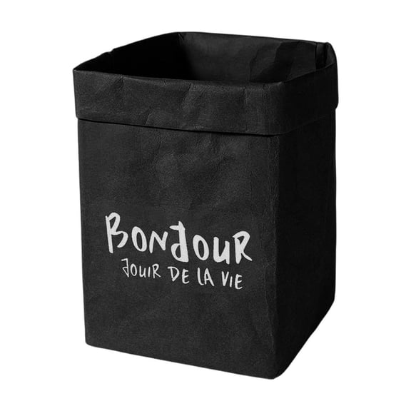 Kraft Paper Storage Bags for Food Snacks Cookies Vegetables and Sandwiches Washable Reusable Grocery Packaging Bag L (Black)