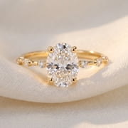 Pompeii Certified 2 3/4Ct TW Oval Diamond Engagement Ring Lab Grown 14k Gold (G/H,VS2-SI1)