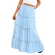 thumbnail image 1 of Vestido de Verano Midi Longitud Color Sólido Relajado Deportes Elástico de la Cintura Nudo Falda Completa para Niños, 1 of 8