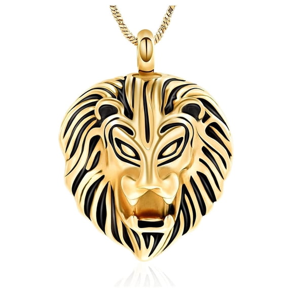 Lion Urn Pendant Cremation Jewelry for Ashes Holder Memory Necklace that Opens inside Memorial Jewelry