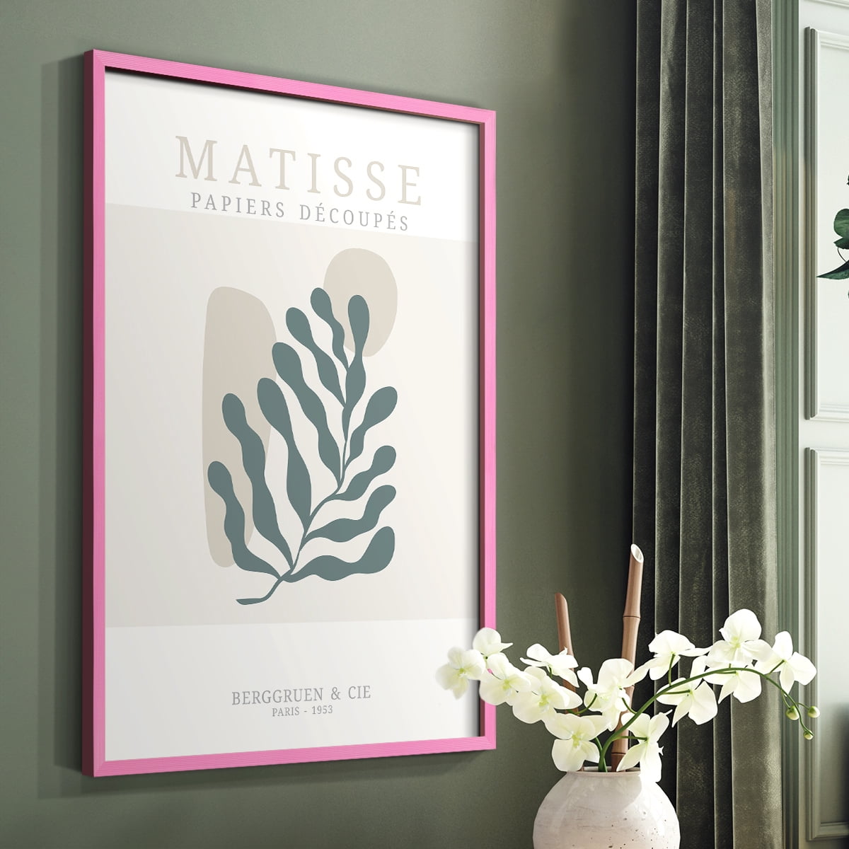 Matisse CDXXXVII in Pink Solid Wood Framed Print No Nail Hanging