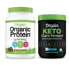 Orgain - Organic Vegan, Non-GMO Plant Based Protein Powder - Creamy Chocolate Fudge (2.03 LB) + Keto Protein Powder - Vanilla (0.97 LB)