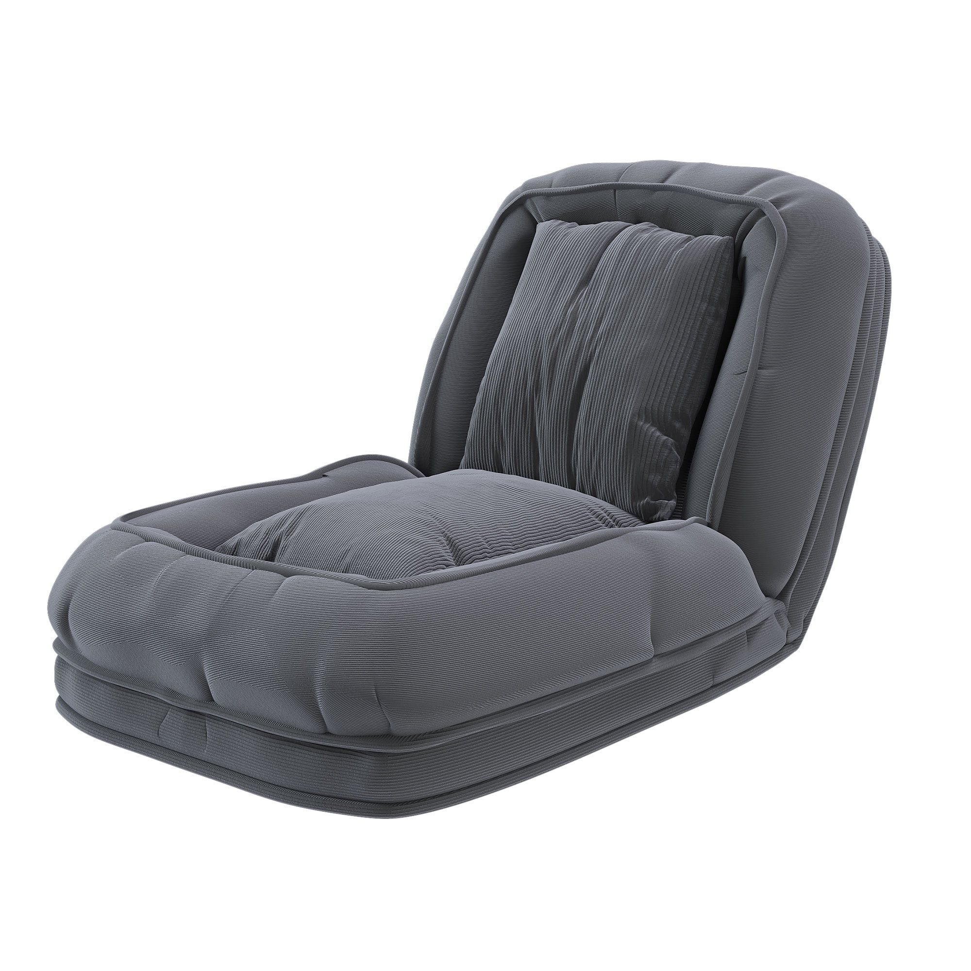 Upholstered Human Dog Bed for Adults & Pets, 5-Position Adjustable Foldable Lazy Sofa Bed with 2 Pillows, Corduroy Floor Recliner for Bedroom Living Room Reading Corner