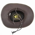 thumbnail image 4 of Authentic StellMan Cowboy Hat – Dark Brown Leather with Chin Strap & Braided Trim, 4 of 5