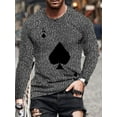 thumbnail image 2 of LovelyWholesale Long Sleeve Round Neck Round Neck Poker Print Men's T-shirt, 2 of 2
